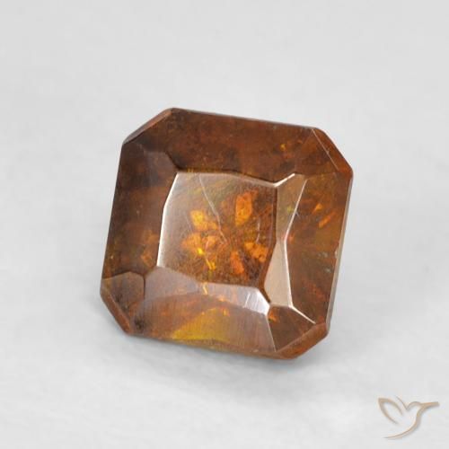 0.90 ct Orange Sphalerite Stone, Natural Sphalerite in Octagon / Scissor Cut Shape for Sale