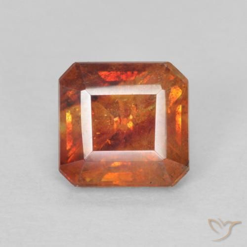 1,36 ct orangefarbener Sphalerit, 5,9 x 5,6 mm Achteckschliff aus dem Kongo, Photo A