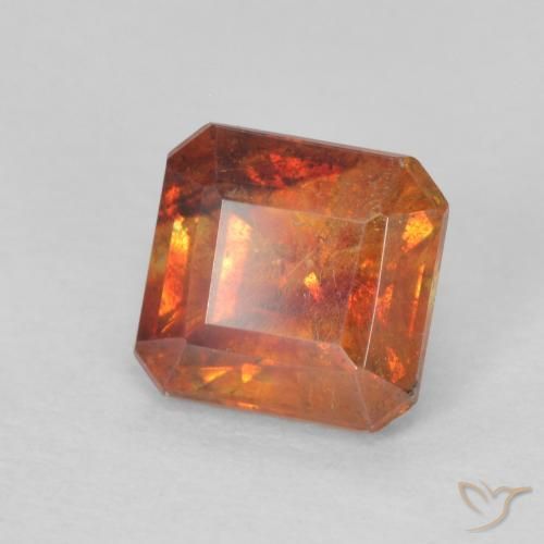 1.36 ct Orange Sphalerite Stone, Natural Sphalerite in Octagon Step Cut Shape for Sale
