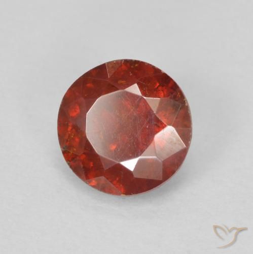 1.06 ct Orange Sphalerite Stone, Natural Sphalerite in Round Facet Shape for Sale