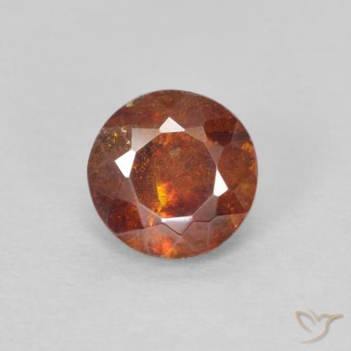 Sfalerite arancione da 0,92 ct, taglio rotondo da 5,4 mm dal Congo, Photo A