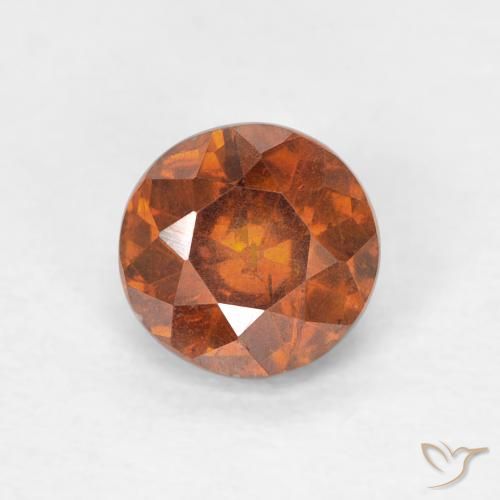 Sfalerite arancione da 0,79 ct, taglio rotondo da 5,3 mm dalla Spagna, Photo A