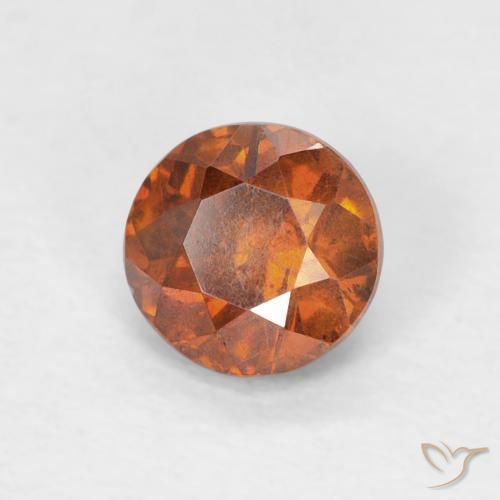 0.79 ct Orange Sphalerite Stone, Natural Sphalerite in Round Facet Shape for Sale