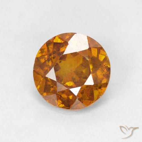 1 ct oranger Sphalerit, 5,8 mm Rundschliff aus Spanien, Photo A