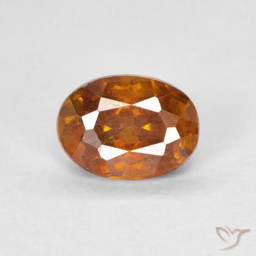 Sfalerite arancione da 0,81 ct, taglio ovale da 6 x 4,4 mm dalla Spagna, Photo A