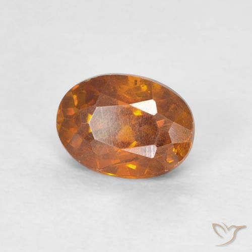 0.81 ct Orange Sphalerite Stone, Natural Sphalerite in Oval Facet Shape for Sale