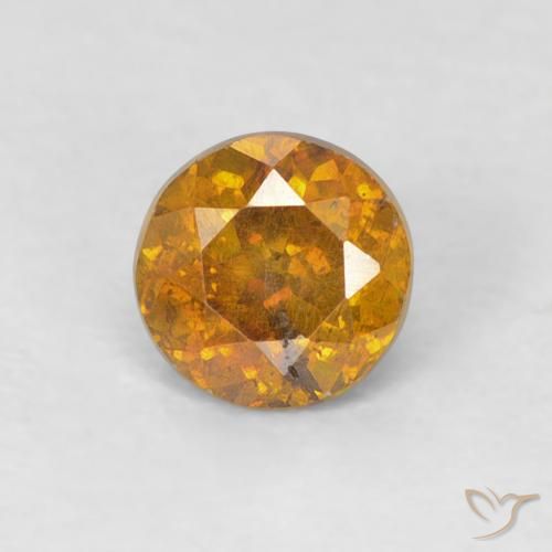 Sfalerite arancione da 0,56 ct, taglio rotondo da 4,5 mm dalla Spagna, Photo A