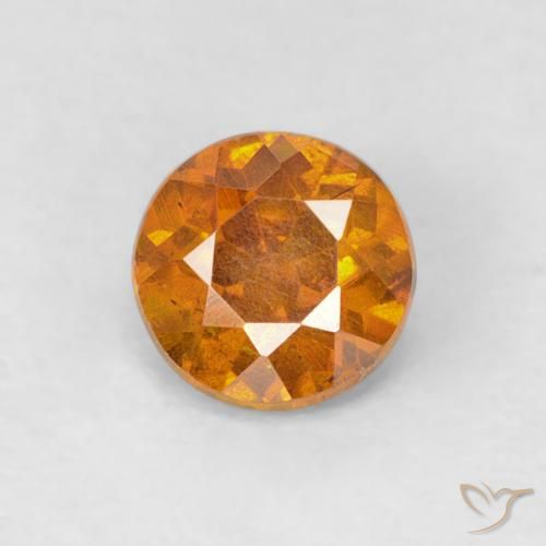 Sfalerite arancione da 0,53 ct, taglio rotondo da 4,6 mm dalla Spagna, Photo A