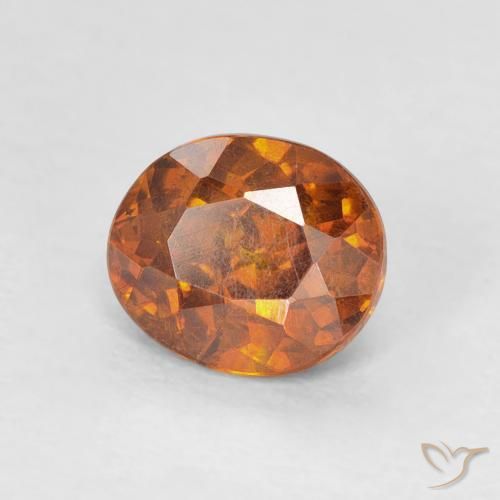 1.28 ct Orange Sphalerite Stone, Natural Sphalerite in Oval Facet Shape for Sale