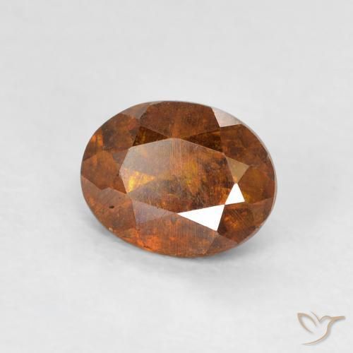 0.92 ct Orange Sphalerite Stone, Natural Sphalerite in Oval Facet Shape for Sale