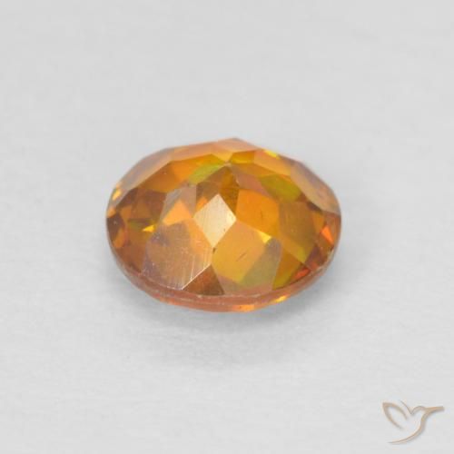 Sphalerite Gemstone in 5 mm (calibrated) Size for Sale, Sphalerite Stone in Medium Orange Color