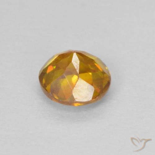 Sphalerite Gemstone in 4.7 mm Size for Sale, Sphalerite Stone in Medium Orange Color