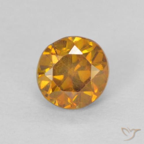 Sfalerite arancione taglio rotondo da 0,46 ct dalla Spagna, dimensione 4,2mm, pietra preziosa naturale non trattati , purezza SI-I1, Sfalerite Sfaccettatura rotonda da 1 pz, durezza Mohs di 3,5 - 4, Photo A