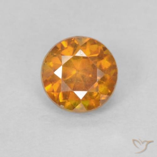 Sfalerite arancione da 0,38 ct, taglio rotondo da 4 mm dalla Spagna, Photo A