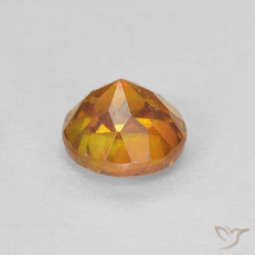 Sphalerite Gemstone in 4 mm (calibrated) Size for Sale, Sphalerite Stone in Medium Orange Color