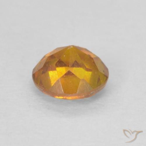 Sphalerite Gemstone in 4.2 mm Size for Sale, Sphalerite Stone in Medium Orange Color