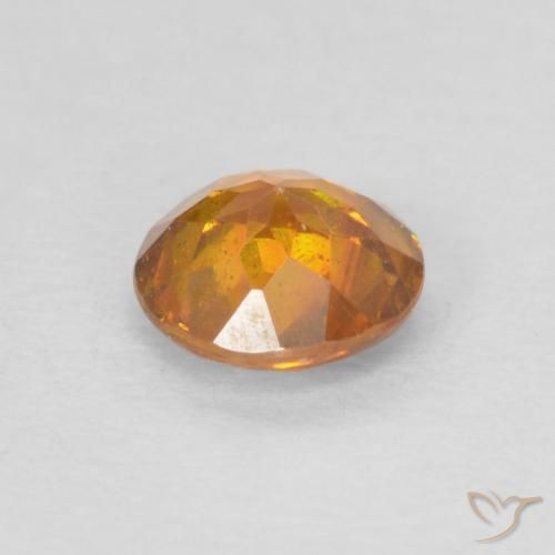 Sphalerite Gemstone in 4.3 mm Size for Sale, Sphalerite Stone in Medium Orange Color