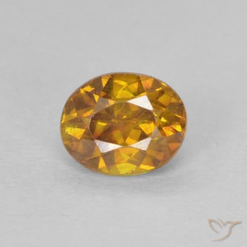 Sfalerite arancione da 0,83 ct, taglio ovale da 5,5 x 4,5 mm dalla Spagna, Photo A