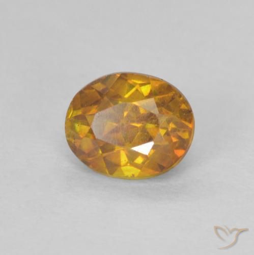 0.83 ct Orange Sphalerite Stone, Natural Sphalerite in Oval Facet Shape for Sale