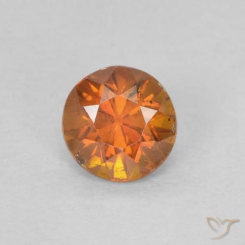 Sfalerite arancione da 0,31 ct, taglio a diamante da 3,9 mm dalla Spagna, Photo A