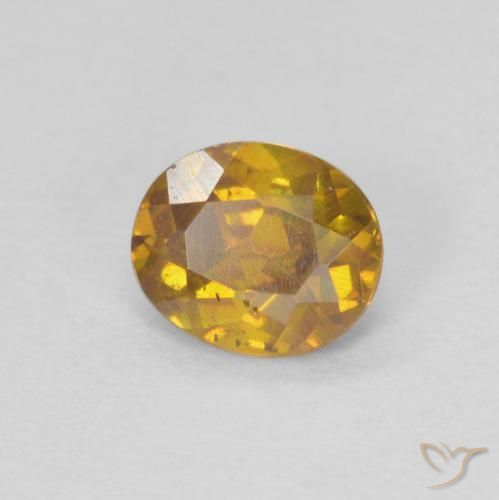0.62 ct Orange Sphalerite Stone, Natural Sphalerite in Oval Facet Shape for Sale