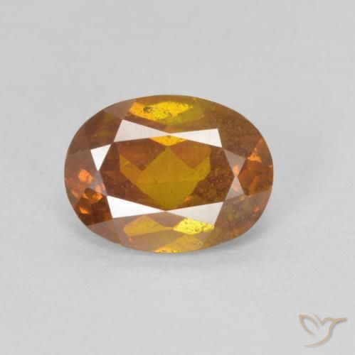 Sfalerite arancione da 1,48 ct, taglio ovale da 7,9 x 6 mm dalla Spagna, Photo A