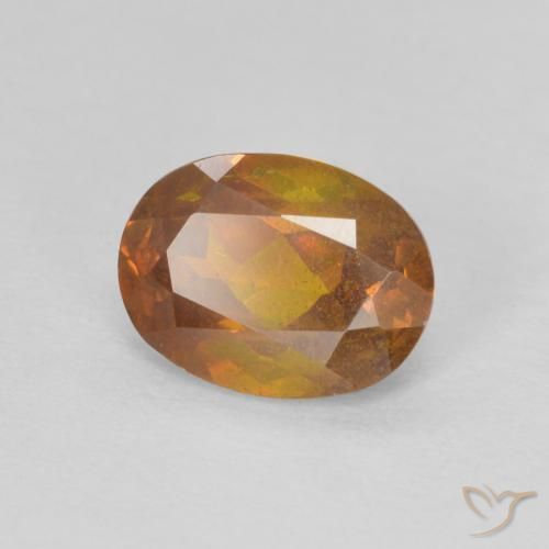 1.48 ct Orange Sphalerite Stone, Natural Sphalerite in Oval Facet Shape for Sale