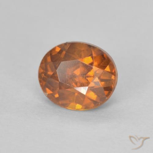 0.93 ct Orange Sphalerite Stone, Natural Sphalerite in Oval Facet Shape for Sale