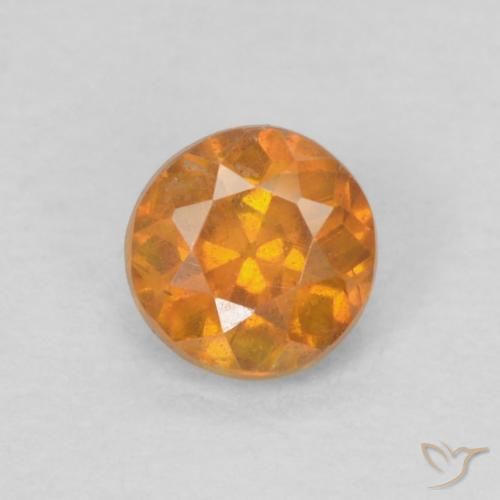 Sfalerite arancione da 0,22 ct, taglio rotondo da 3,4 mm dalla Spagna, Photo A