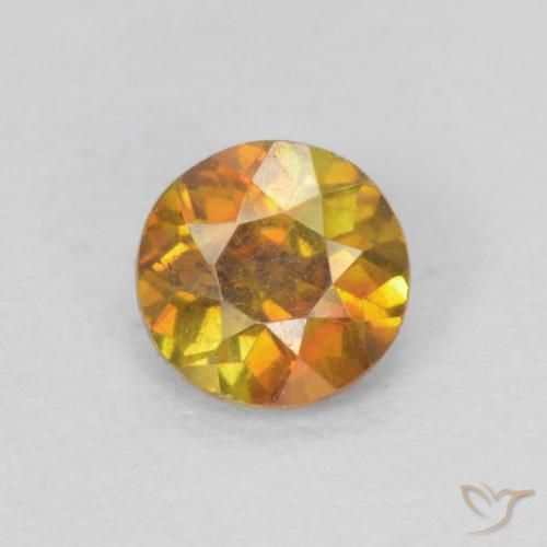 Sfalerite arancione da 0,33 ct, taglio rotondo da 4,1 mm dalla Spagna, Photo A