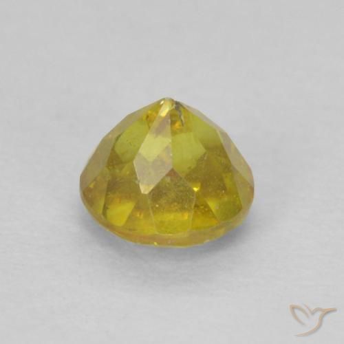 Sphalerite Gemstone in 4.3 mm Size for Sale, Sphalerite Stone in Cyber Yellow Color