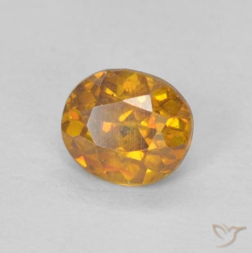 0.42 ct Orange Sphalerite Stone, Natural Sphalerite in Oval Facet Shape for Sale