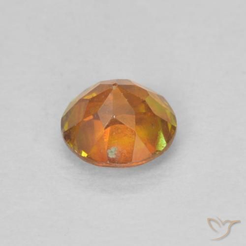 Sphalerite Gemstone in 4 mm (calibrated) Size for Sale, Sphalerite Stone in Bright Orange Color