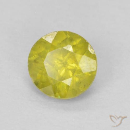 0.44 ct Yellow Sphalerite Stone, Natural Sphalerite in Round Facet Shape for Sale