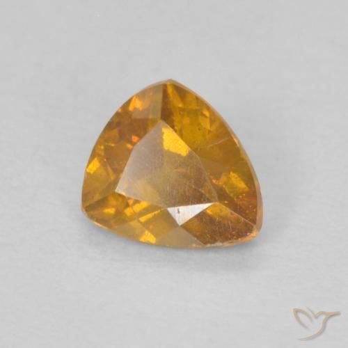 0.32 ct Golden Sphalerite Stone, Natural Sphalerite in Trillion Facet Shape for Sale