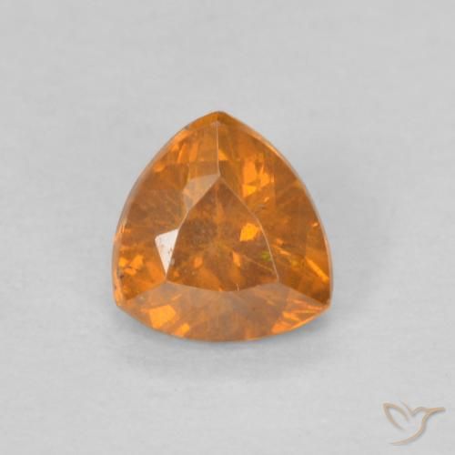 0.38ct Natural Deep Orange Sphalerite, Trillion, VS-SI