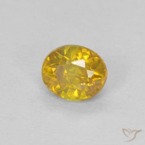 0.28 ct Golden Sphalerite Stone, Natural Sphalerite in Oval Facet Shape for Sale