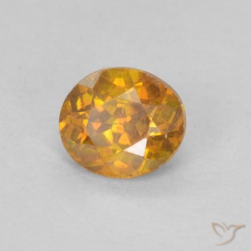 0.37 ct Golden Sphalerite Stone, Natural Sphalerite in Oval Facet Shape for Sale