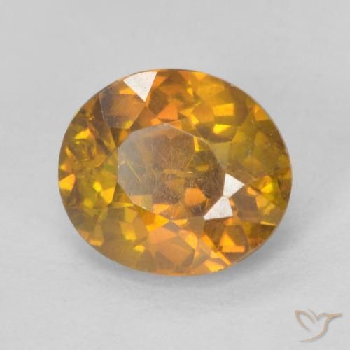 1.43 ct Golden Sphalerite Stone, Natural Sphalerite in Oval Facet Shape for Sale