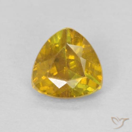 0.45ct Natural Golden-Orange Sphalerite, Trillion, VS-SI