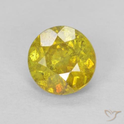 0,77 ct gelber Sphalerit, 5,3 mm Rundschliff aus Spanien, Photo A