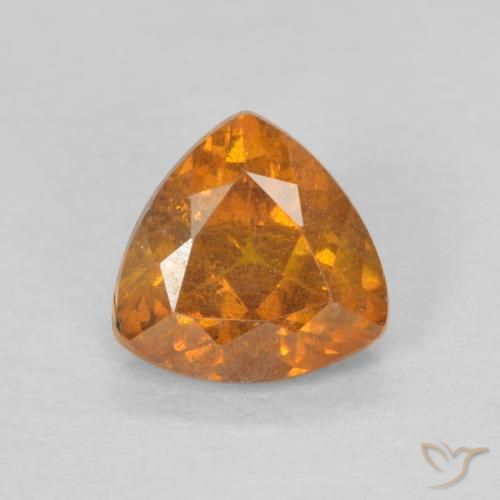 0,66 ct orangefarbener Sphalerit, 5,2 x 5,1 mm Billionenschliff aus Spanien, Photo A