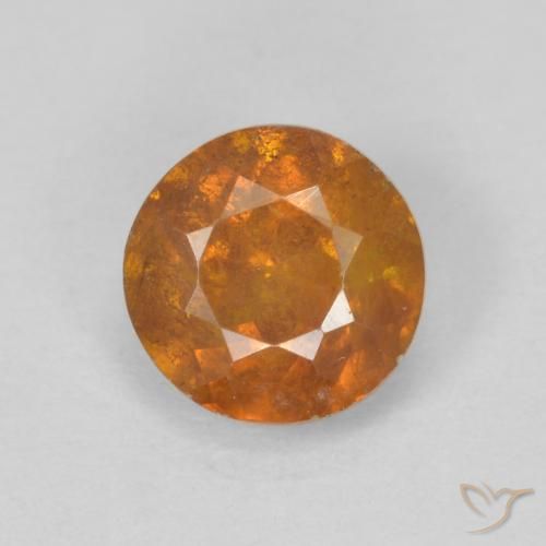 1.12ct Natural Deep Orange Sphalerite, Round, SI-I1