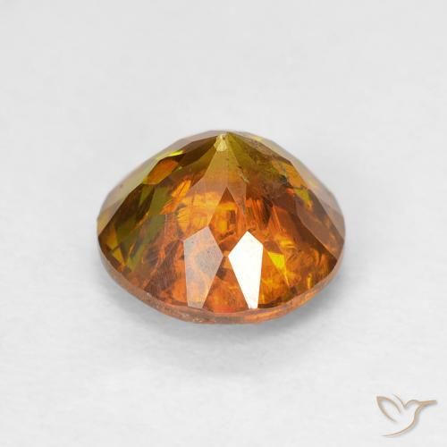 Sphalerite Gemstone in 7 mm (calibrated) Size for Sale, Sphalerite Stone in Medium Orange Color