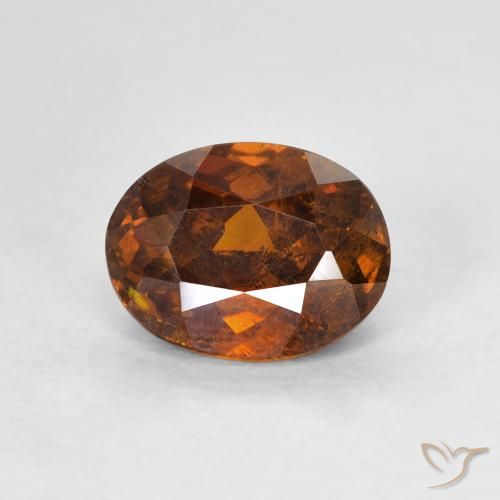 1,95 ct ovaler oranger Sphalerit aus Spaniem, Größe 7,9 x 6,1mm, natürlicher Edelstein, VS-SI Reinheit, 1 Stück ovaler Sphalerit, Mohs-Härte von 3,5 - 4 , Photo A