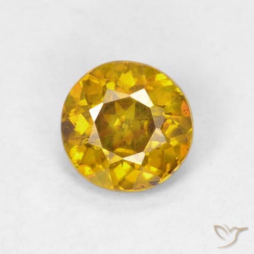 0.71ct Natural Apricot Orange Sphalerite, Round, VS-SI
