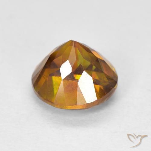 Sphalerite Gemstone in 7.5 mm (calibrated) Size for Sale, Sphalerite Stone in Medium Dark-Orange Color