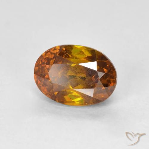 1.63 ct Orange Sphalerite Stone, Natural Sphalerite in Oval Facet Shape for Sale