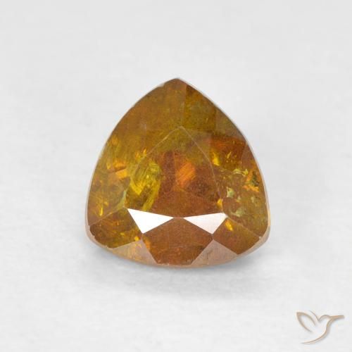 0,8 ct orangefarbener Sphalerit, 5,7 x 5,5 mm Billionenschliff aus Spanien, Photo A