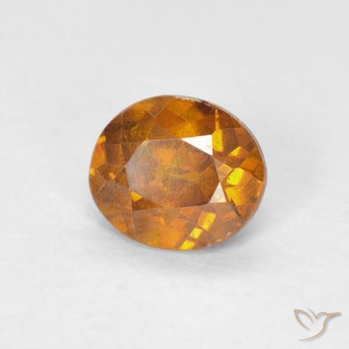0.78 ct Orange Sphalerite Stone, Natural Sphalerite in Oval Facet Shape for Sale